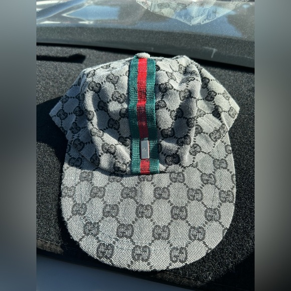 Gucci Black and Gray Monogram Cap